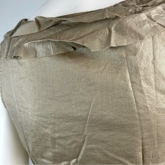 J.Crew sleeveless with ruffles metallic fabric 100 % cotton dressy top Size 0 - Picture 10 of 13